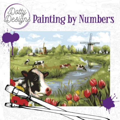 Dotty Design Painting by Numbers - Landscape 50x40cm met frame
